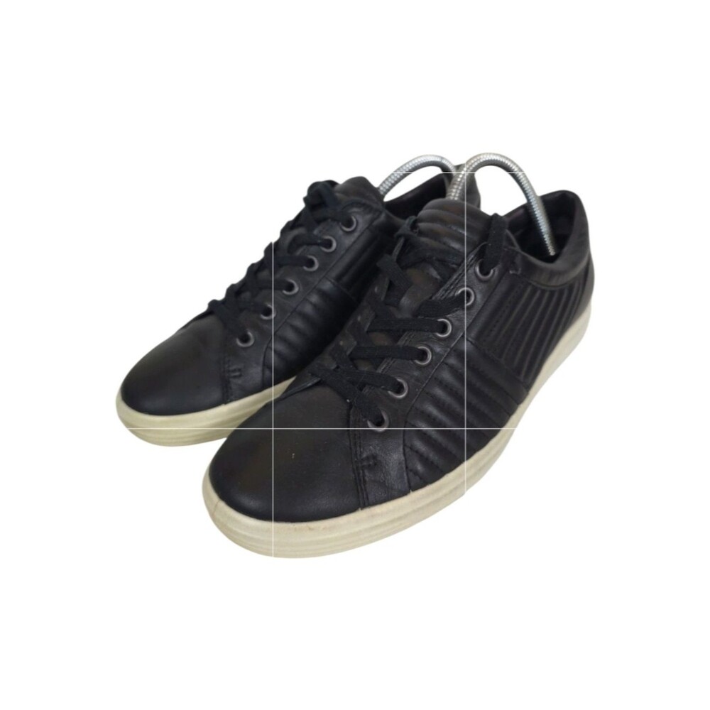 ECCO Soft 7 Quilted Leather Women’s Shoes Black Lace Up Comfort Size 7 Sneakers